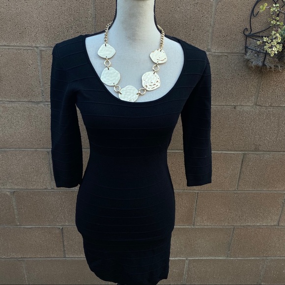 black bandage mini dress